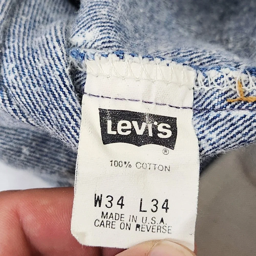 Vintage Levis 550 Acid Wash Jeans Mens 34x34 Relaxed Tapered Made in USA 1989